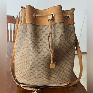 Gucci Vintage Logo Drawstring Bucket Bag